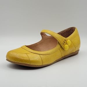 Miz Mooz Leather Dotty Mary Janes, Gold, Size 6.5